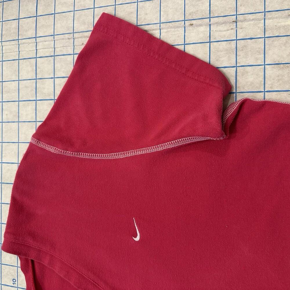 Vintage Nike Shirt XL Pink Short Sleeve V Neck Swoosh Embroidered Y2K - Picture 4 of 14